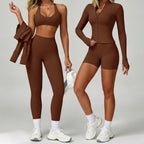 Womens Activewear 78%Nylon 22%Spandex 4 Piece Yoga Set Z-9300 Set