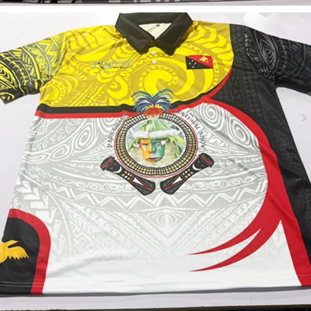 Polynesian tribal clan sublimation t-shirt for running training and endurance sport activity