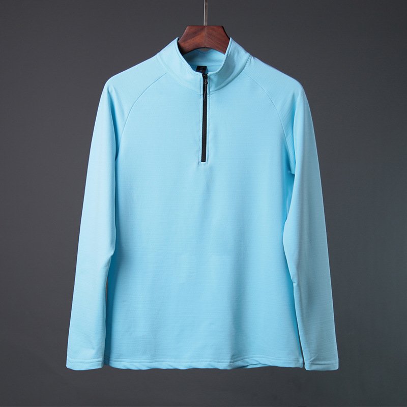 Mens Gym Training 100% Polyester Quarter Zip Shirt print logo 17