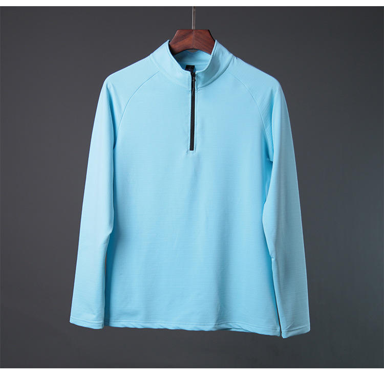 Mens Gym Training 100% Polyester Quarter Zip Shirt print logo 5