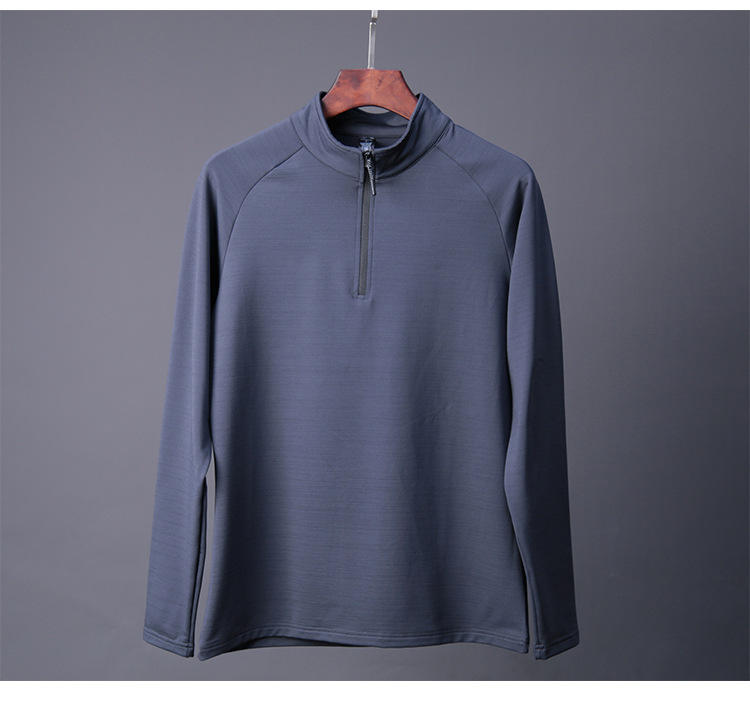 Mens Gym Training 100% Polyester Quarter Zip Shirt print logo 6