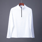Mens Gym Training 100% Polyester Quarter Zip Shirt print logo 14