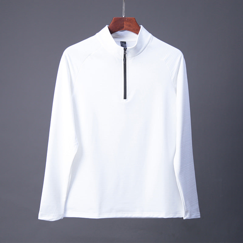 Mens Gym Training 100% Polyester Quarter Zip Shirt print logo 14