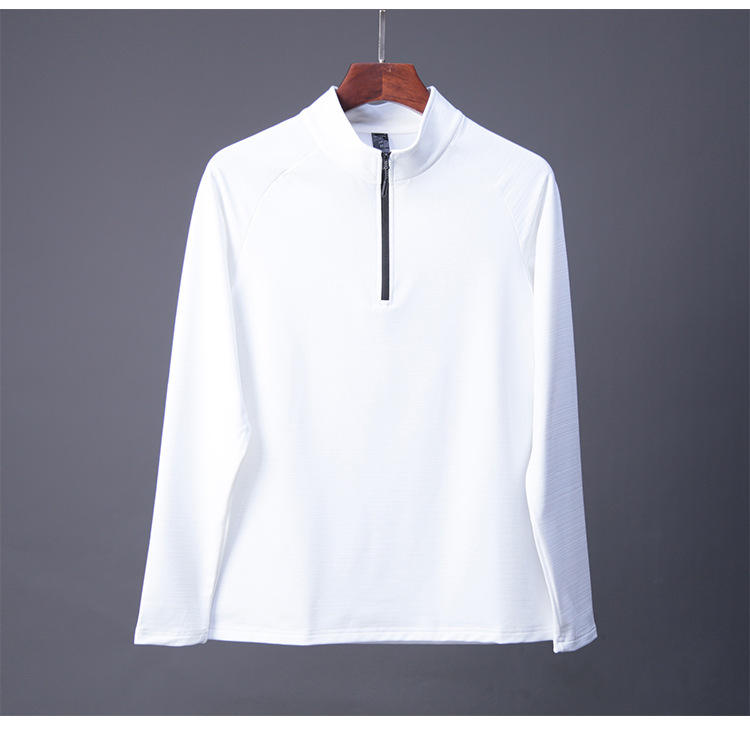 Mens Gym Training 100% Polyester Quarter Zip Shirt print logo 10