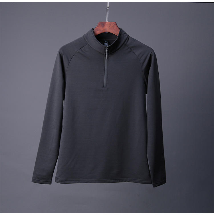 Mens Gym Training 100% Polyester Quarter Zip Shirt print logo 7