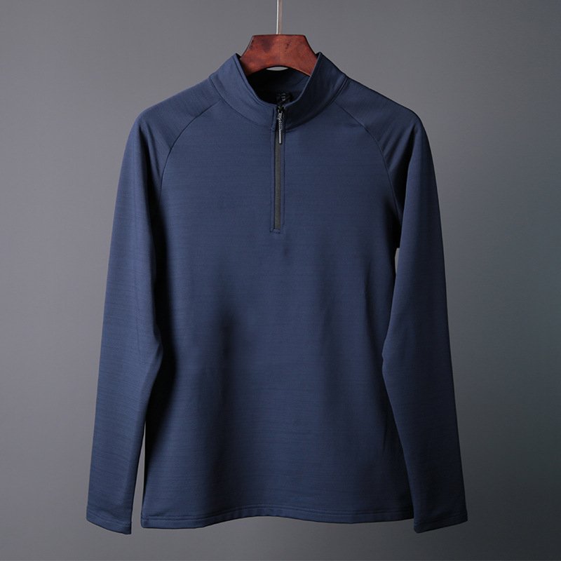 Mens Gym Training 100% Polyester Quarter Zip Shirt print logo 16