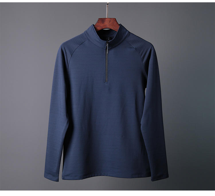 Mens Gym Training 100% Polyester Quarter Zip Shirt print logo 8