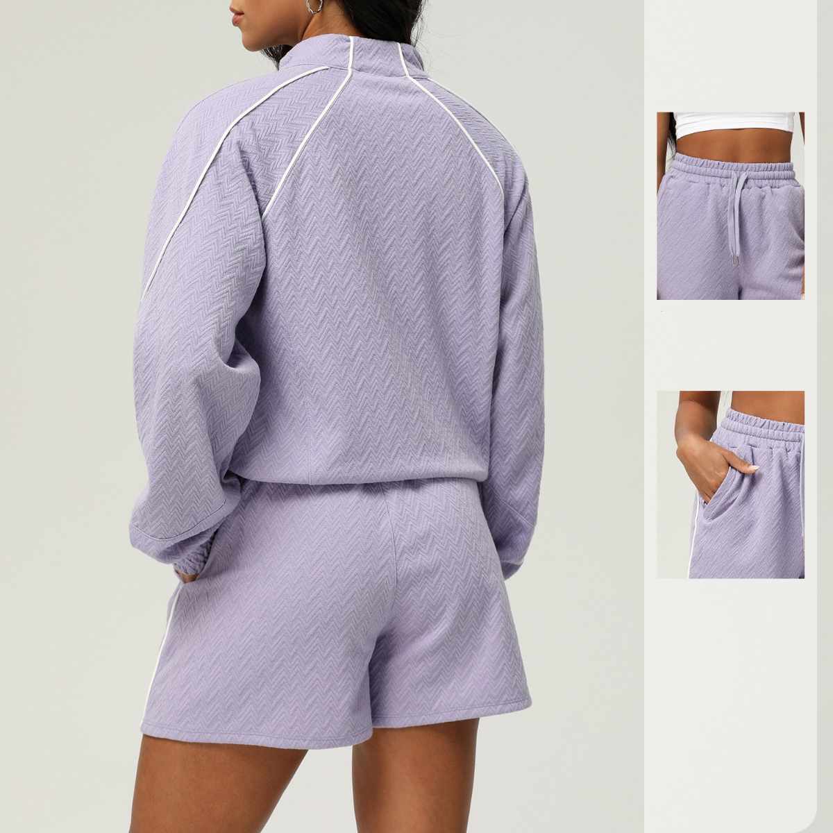 Womens Casual Fitness 98%polyester 2%spandex Shorts Set sm2373 Set print logo 12