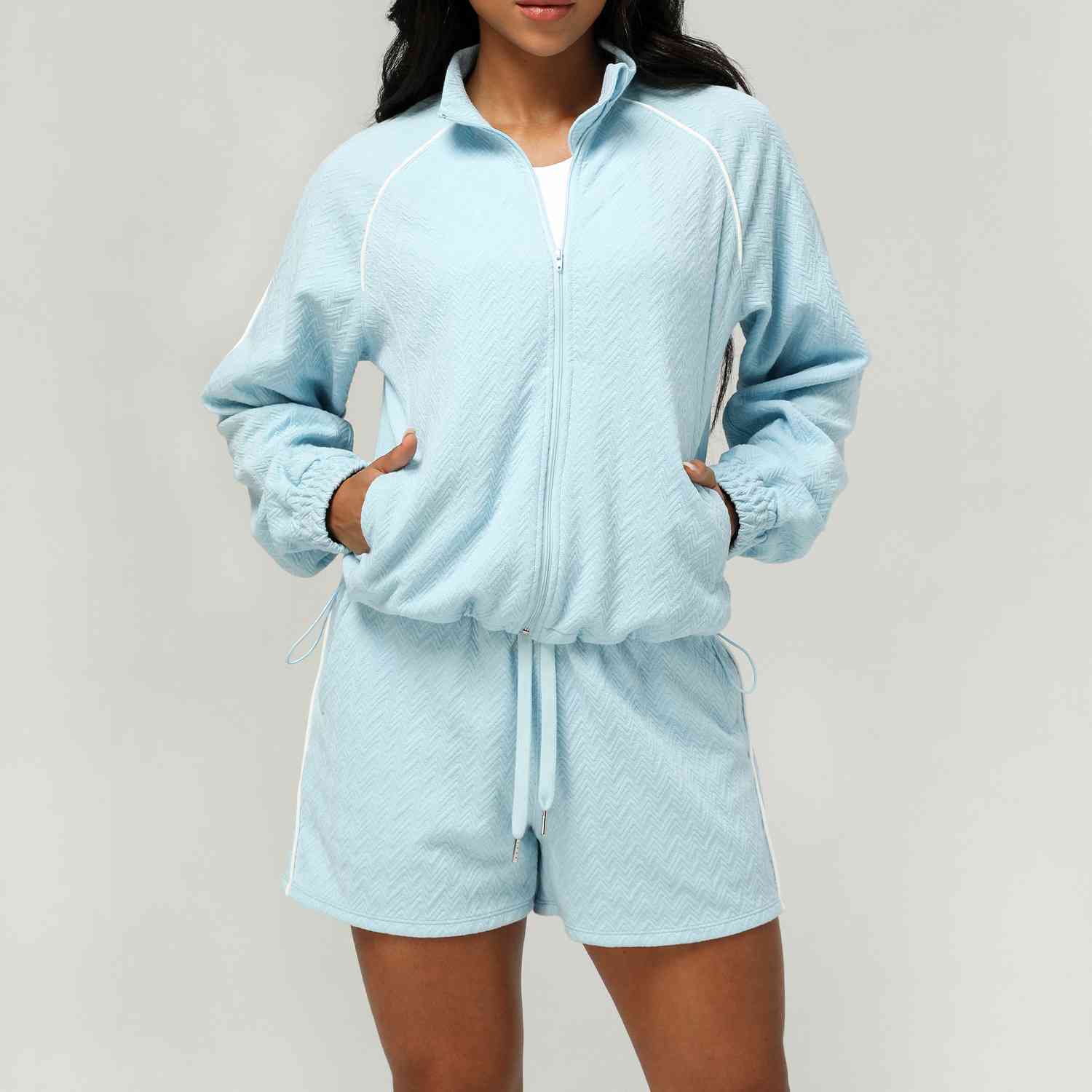 Womens Casual Fitness 98%polyester 2%spandex Shorts Set sm2373 Set print logo 4