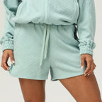 Womens Casual Fitness 98%polyester 2%spandex Shorts Set sm2373