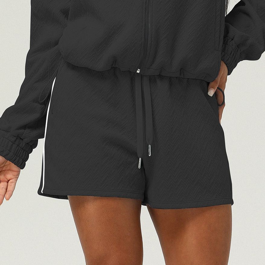 Womens Casual Fitness 98%polyester 2%spandex Shorts Set sm2373