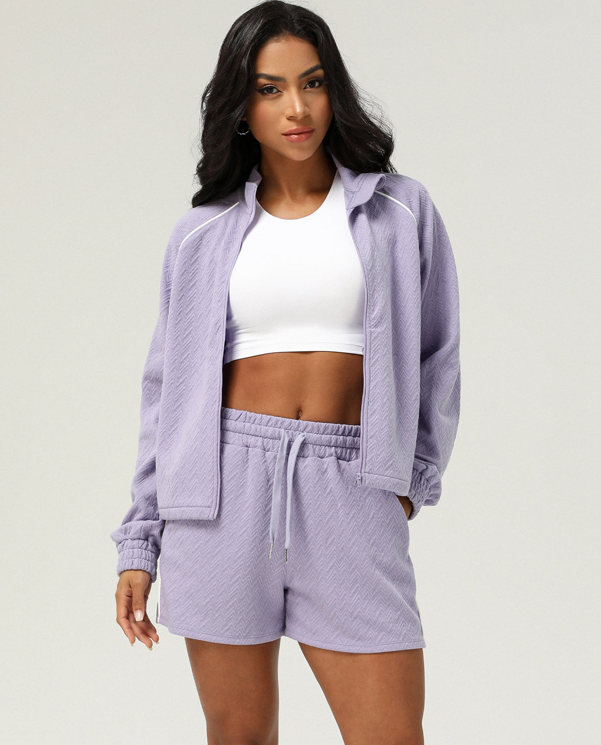 Womens Casual Fitness 98%polyester 2%spandex Shorts Set sm2373