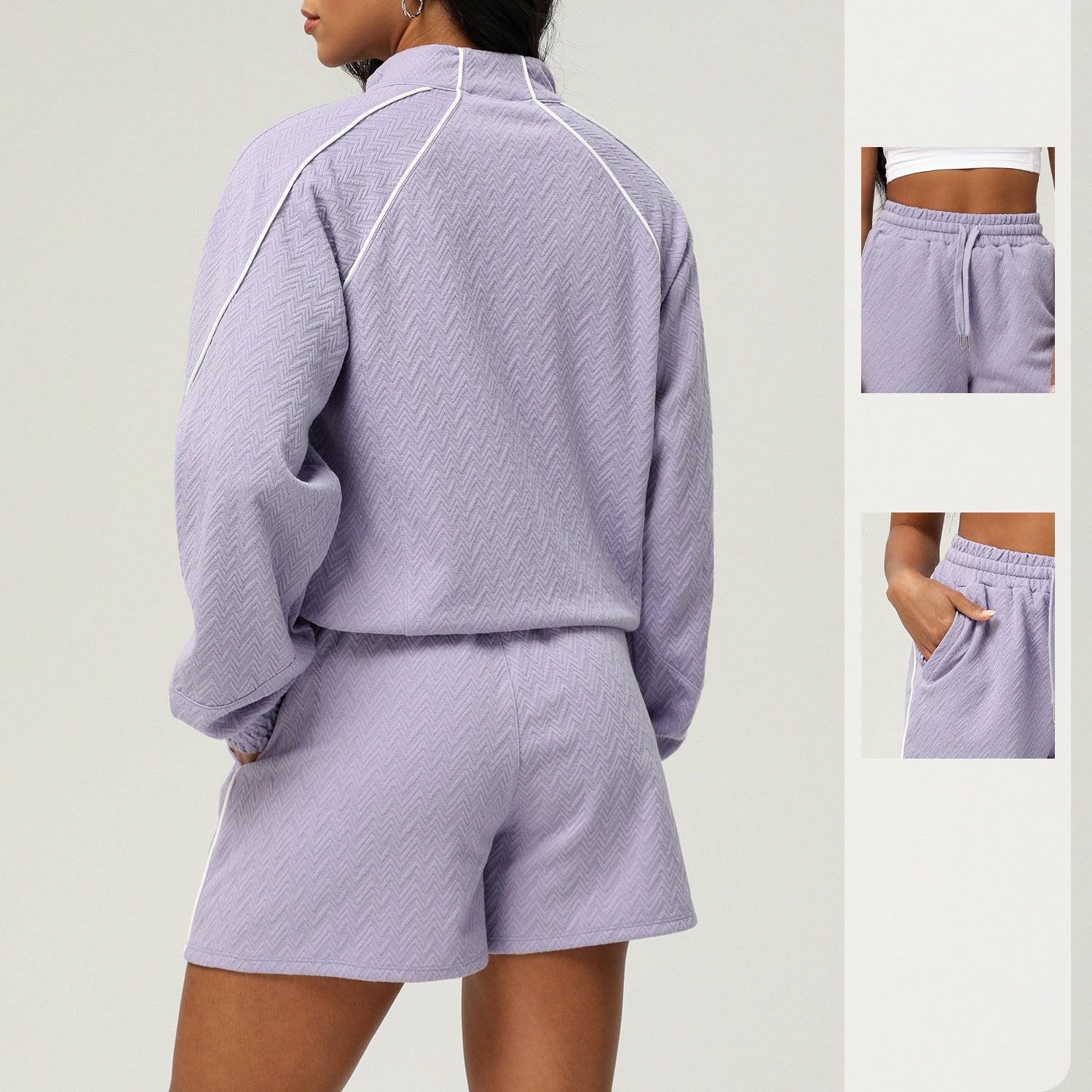 Womens Casual Fitness 98%polyester 2%spandex Shorts Set sm2373