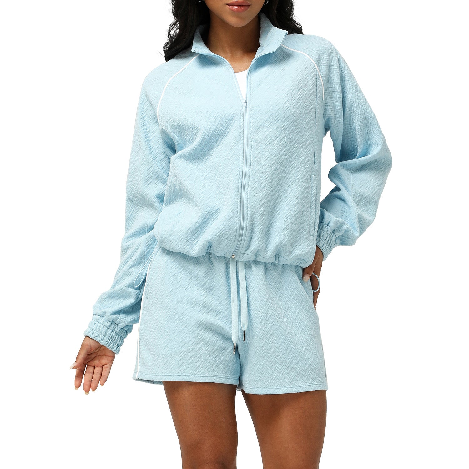 Womens Casual Fitness 98%polyester 2%spandex Shorts Set sm2373