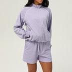 Womens Casual Fitness 98%polyester 2%spandex Shorts Set sm2373