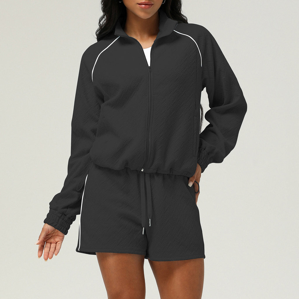 Womens Casual Fitness 98%polyester 2%spandex Shorts Set sm2373