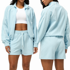 Womens Casual Fitness 98%polyester 2%spandex Shorts Set sm2373