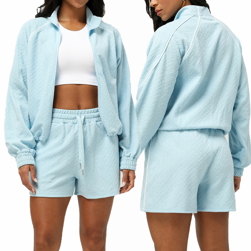 Womens Casual Fitness 98%polyester 2%spandex Shorts Set sm2373