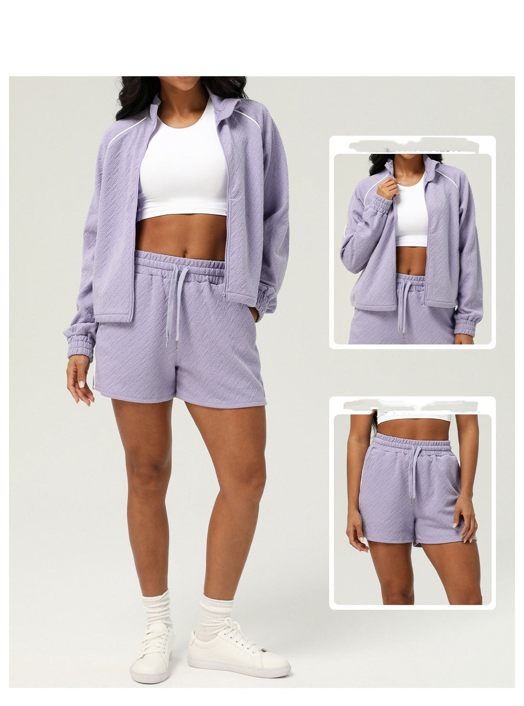 Womens Casual Fitness 98%polyester 2%spandex Shorts Set sm2373