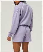 Womens Casual Fitness 98%polyester 2%spandex Shorts Set sm2373
