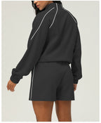 Womens Casual Fitness 98%polyester 2%spandex Shorts Set sm2373